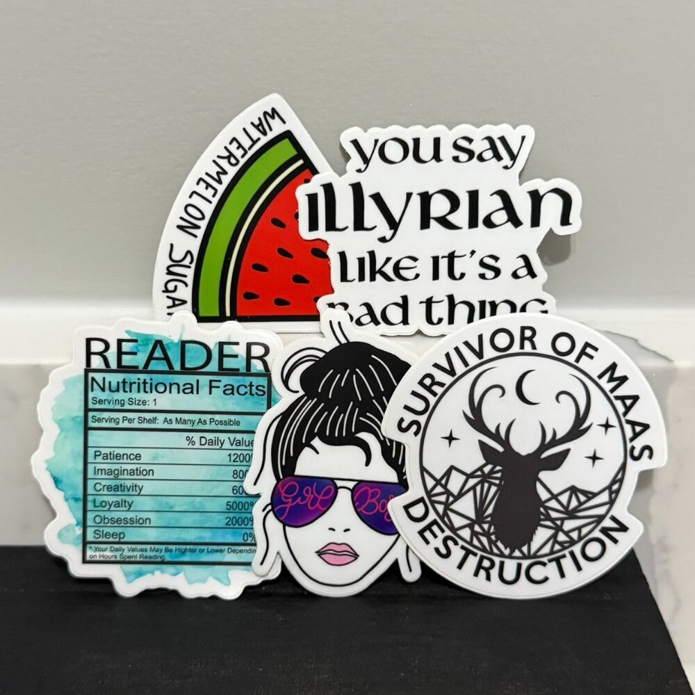 Set of 5 Bookish Stickers